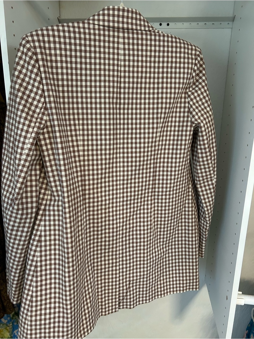 Anthropologie Favorite Daughter The Break-Up Blazer brown gingham check print - Picture 9 of 9